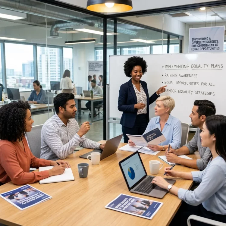 Equipo profesional participando en una formación sobre planes de igualdad en la empresa