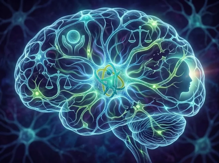 Representación artística del cerebro relacionada con la salud mental y el equilibrio emocional